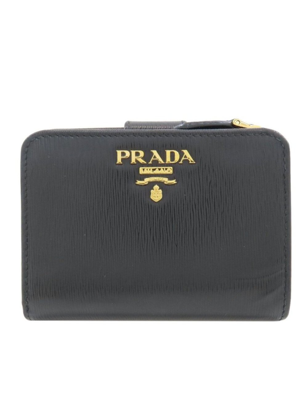 Prada Logo Bifold Wallet with Coin Pocket Saffiano